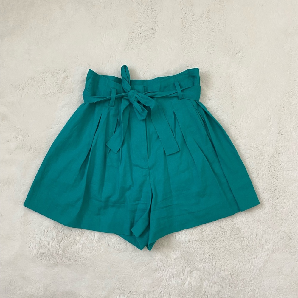 Zara linen paper bag shorts